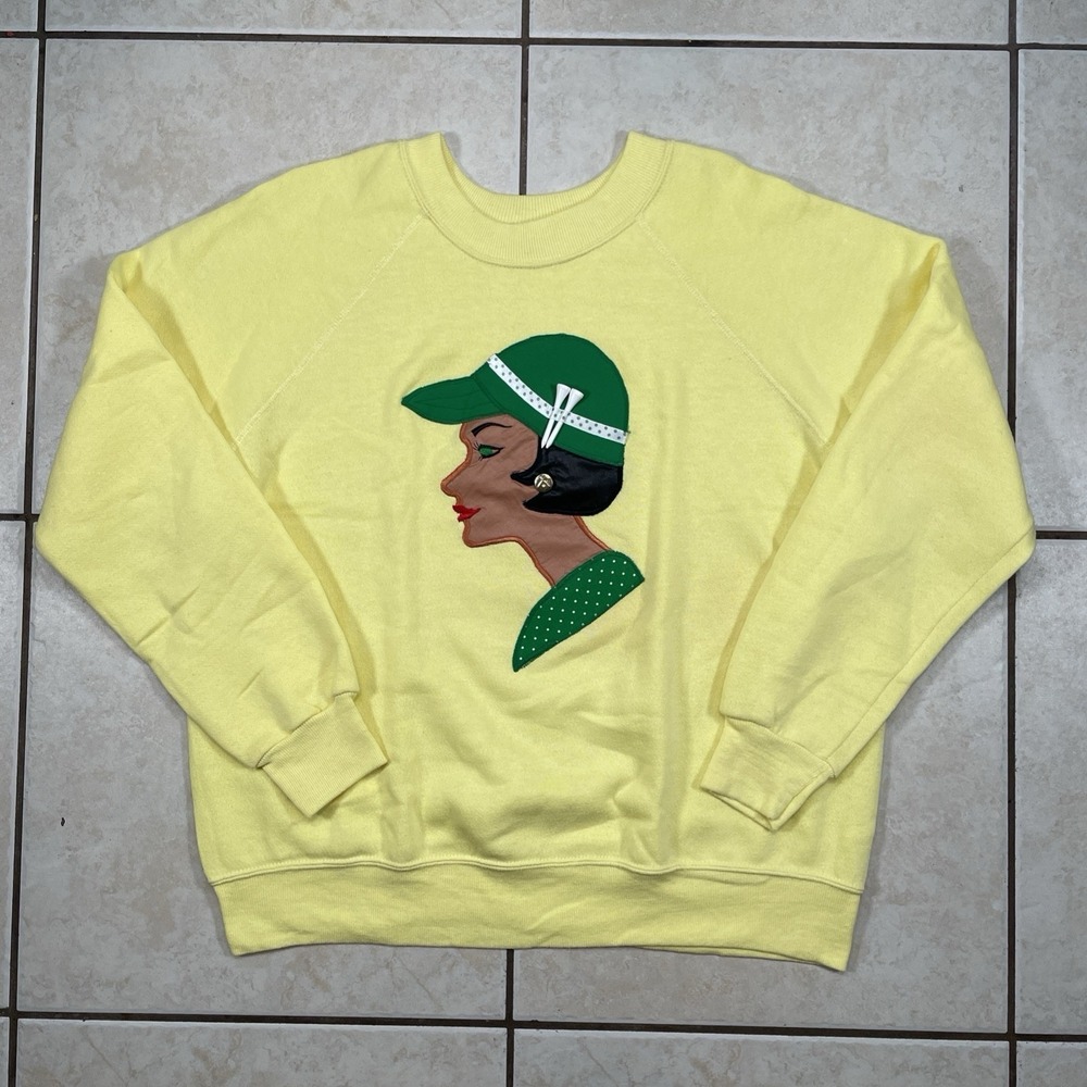 Women's Eve Sophisticates Golf Sweatshirt Sweater 50/50 USA Yellow Large Ladies